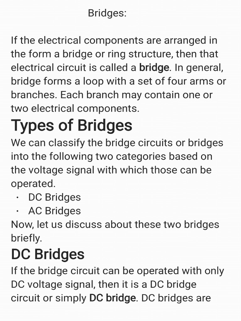 Bridges (Ac and DC) | PDF