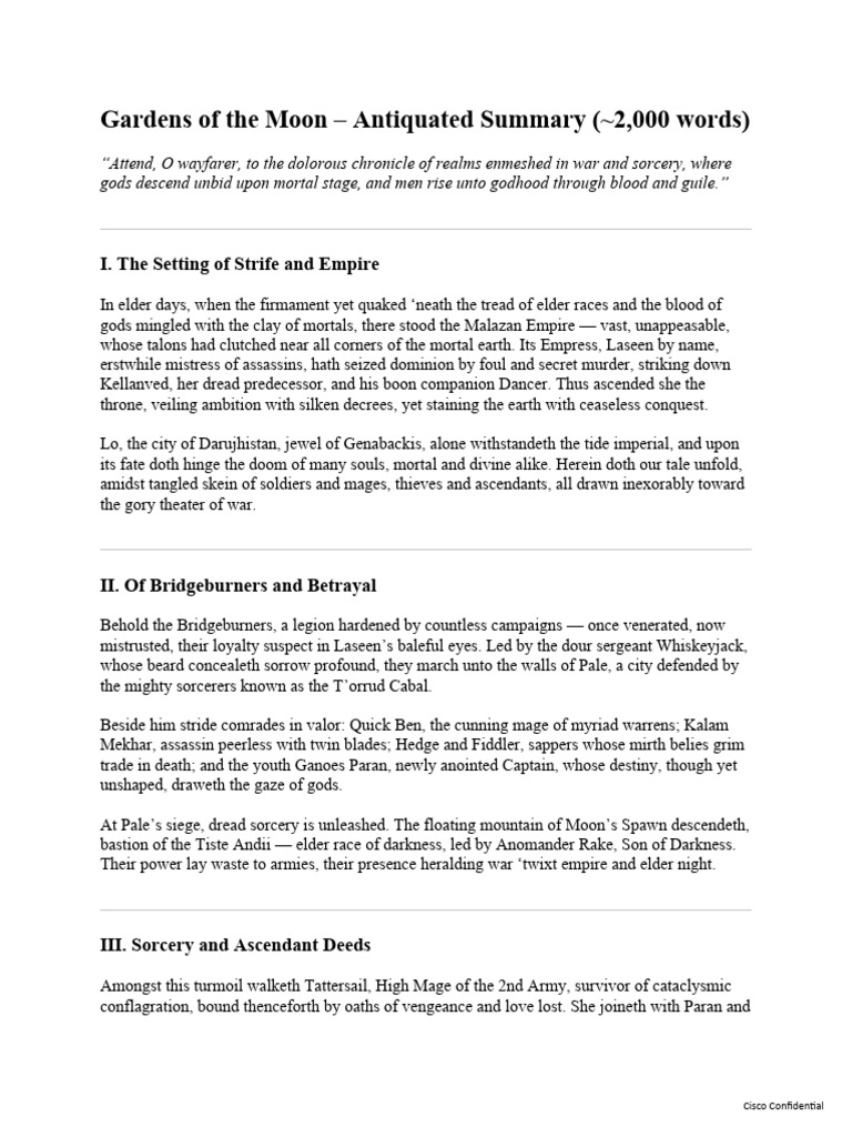 Gardens of the Moon: A Summary | PDF | Malazan Book Of The Fallen ...