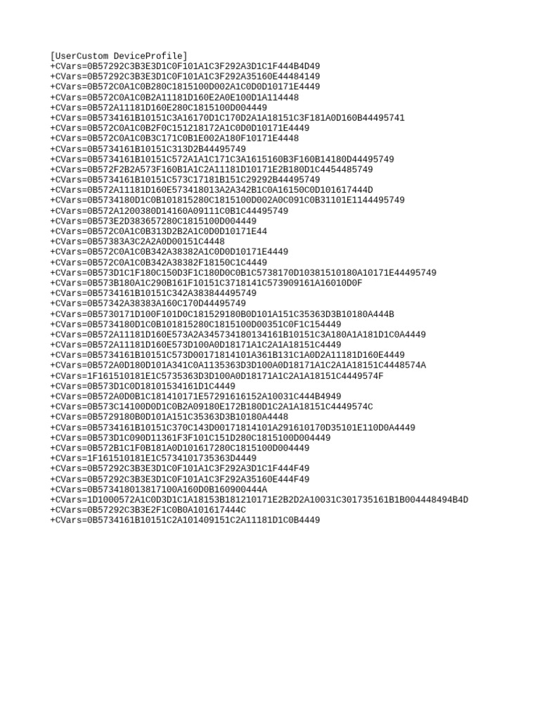 Device Profile Configuration CVars | PDF