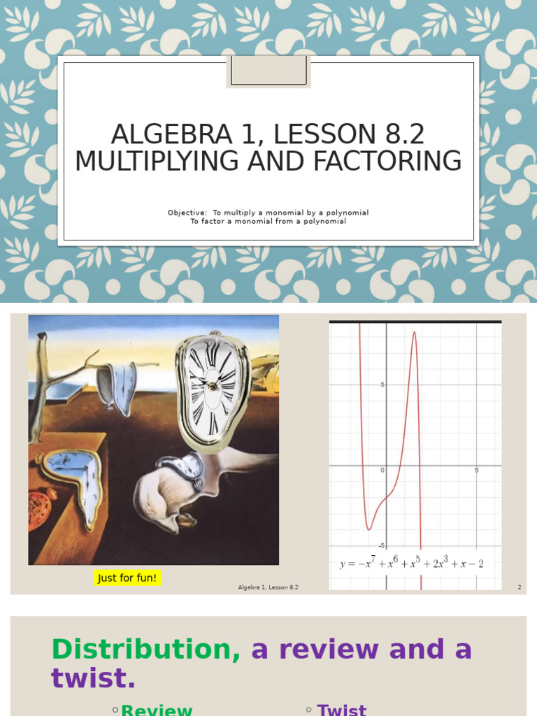 Lesson 8.2 Review: Multiplying Polynomials | PDF | Factorization | Algebra