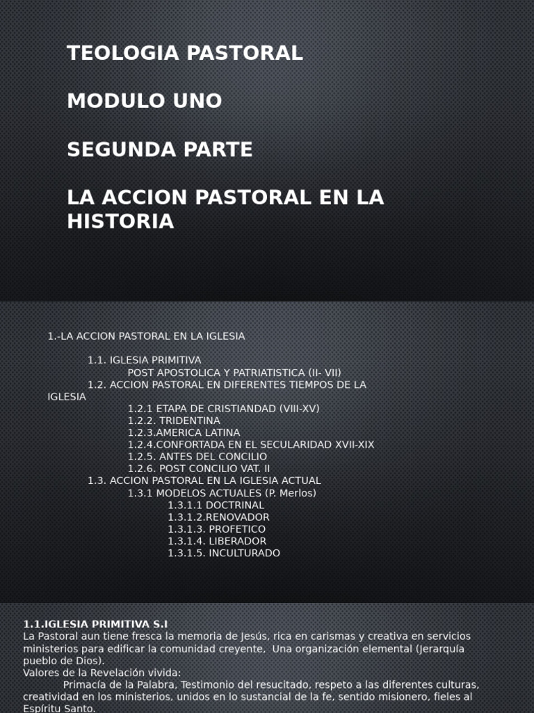Acción Pastoral en la Historia de la Iglesia | PDF | Iglesia Católica ...