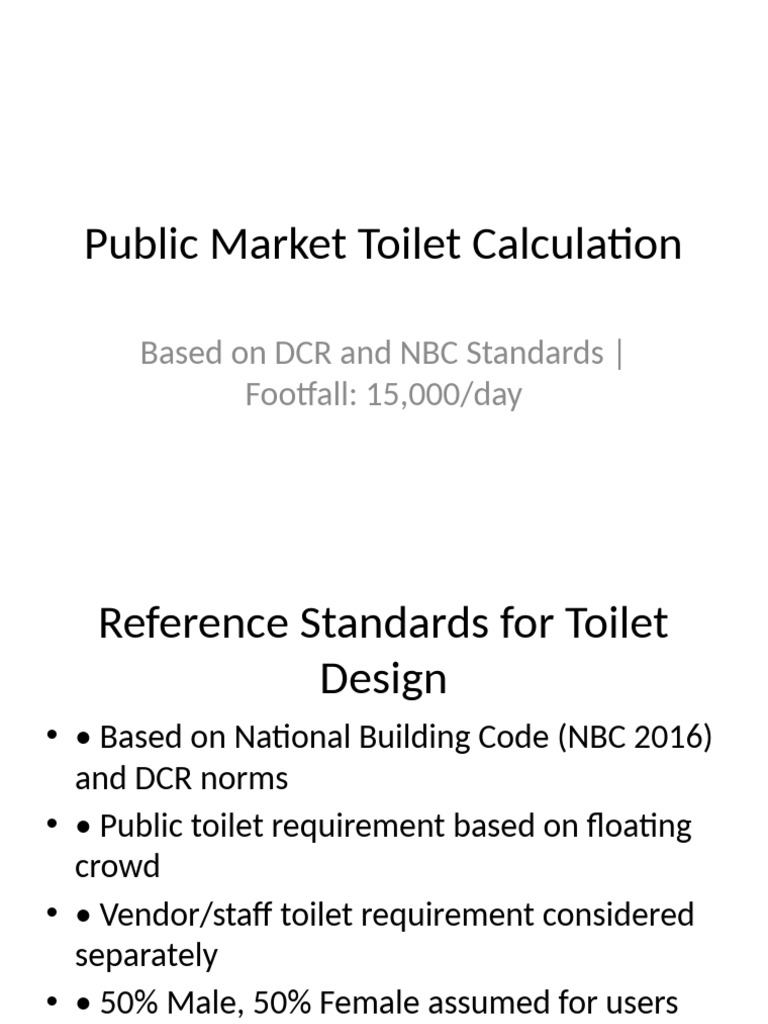 Public Toilet Calculation per NBC Standards | PDF | Toilet | Waste ...