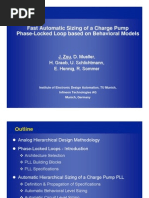 Fast Automatic Sizing of A Charge Pump Phase-Locked Loop Based On Behavioral Models