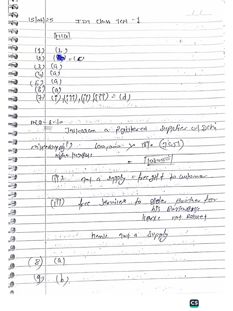 Class Test 1 | PDF