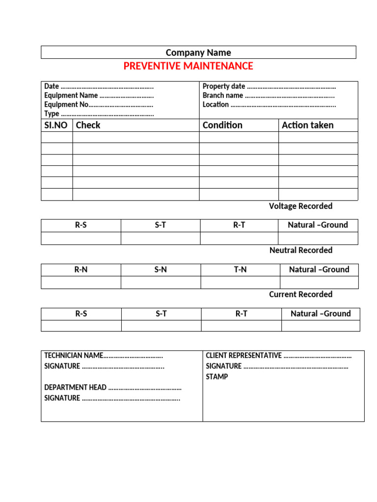 Electrical Substation Maintenance Log | PDF