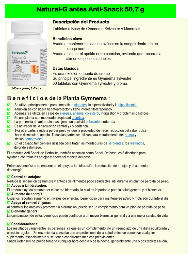 Beneficios del Anti Snack Herbalife | PDF | Enfermedades y trastornos