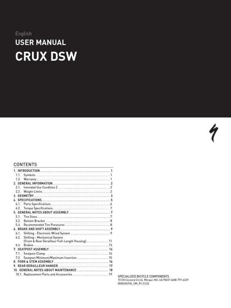 Crux DSW User Manual Overview | PDF