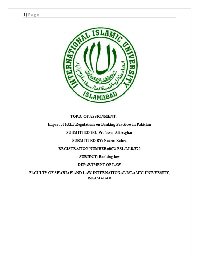 FATF's Impact on Pakistan's Banking Sector | PDF | Terrorism Financing ...