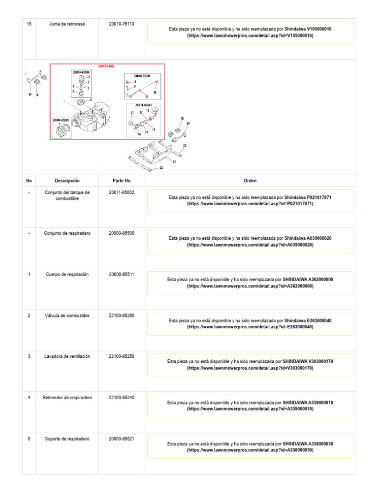 Manual de Partes Guadaña Shindaiwa C35 Cuarta Parte | PDF