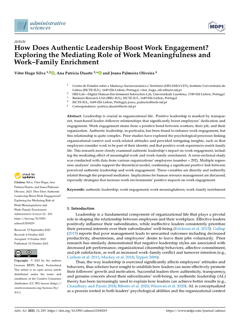 Admsci 13 00219 | PDF | Leadership | Psychological Resilience