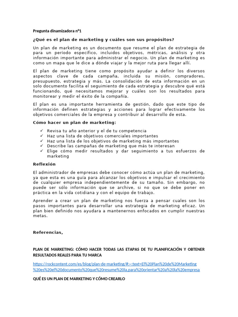 Guía para Crear un Plan de Marketing | PDF
