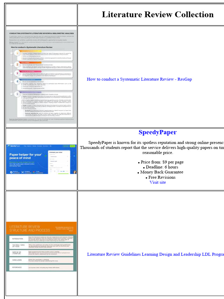 Literature Review Collection | PDF | Thesis | Essays