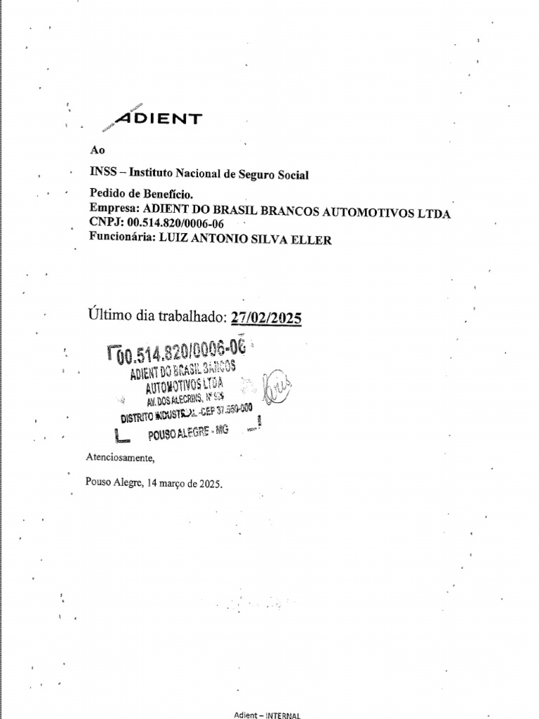 Declaração Adient | PDF
