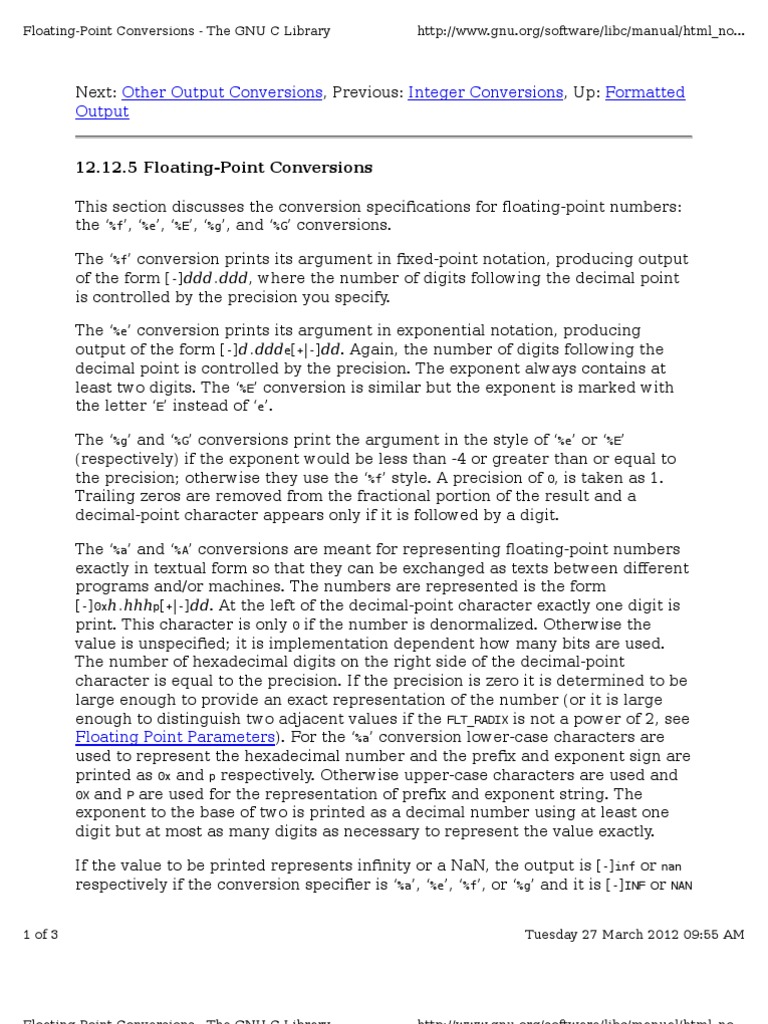 Floating Point Conversions PDF Significant Figures Parameter
