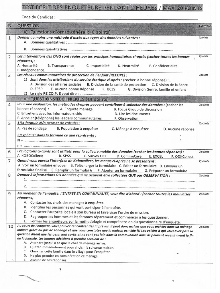 DRC Test Enq Bulongo | PDF