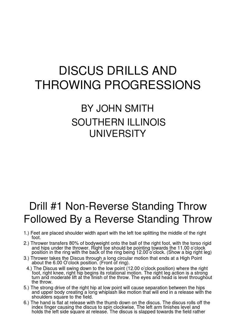 Discus Drills and Throwing Progressions | PDF | Track And Field ...