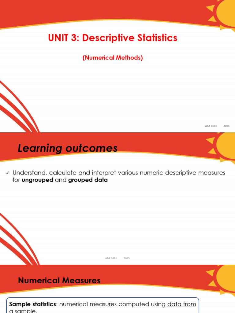 Descriptive Statistics Overview | PDF | Variance | Mode (Statistics)