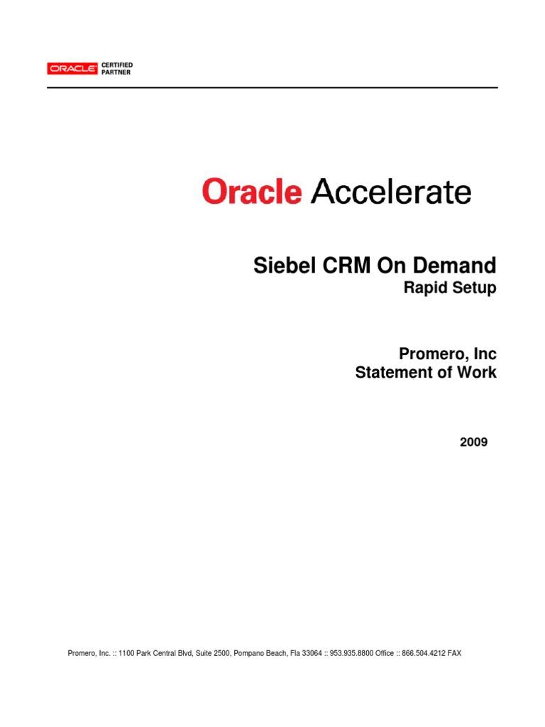 Siebel CRM On Demand | PDF