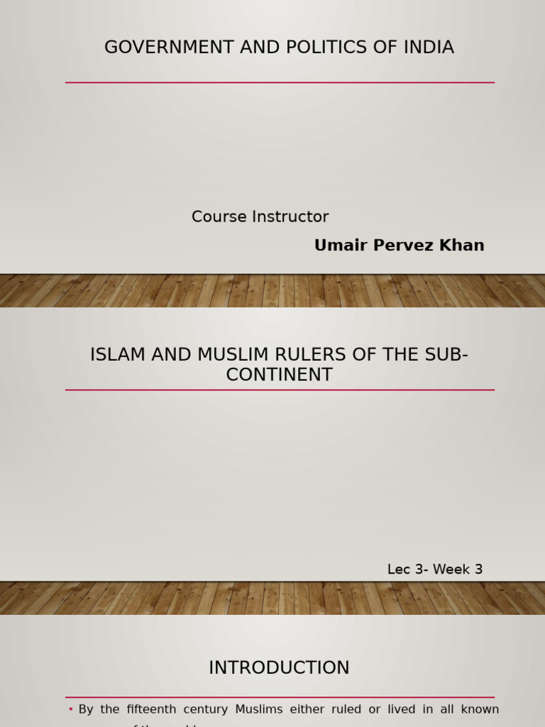 Lec 3 - Muslim Rulers in SA | PDF | Mughal Empire | Sufism