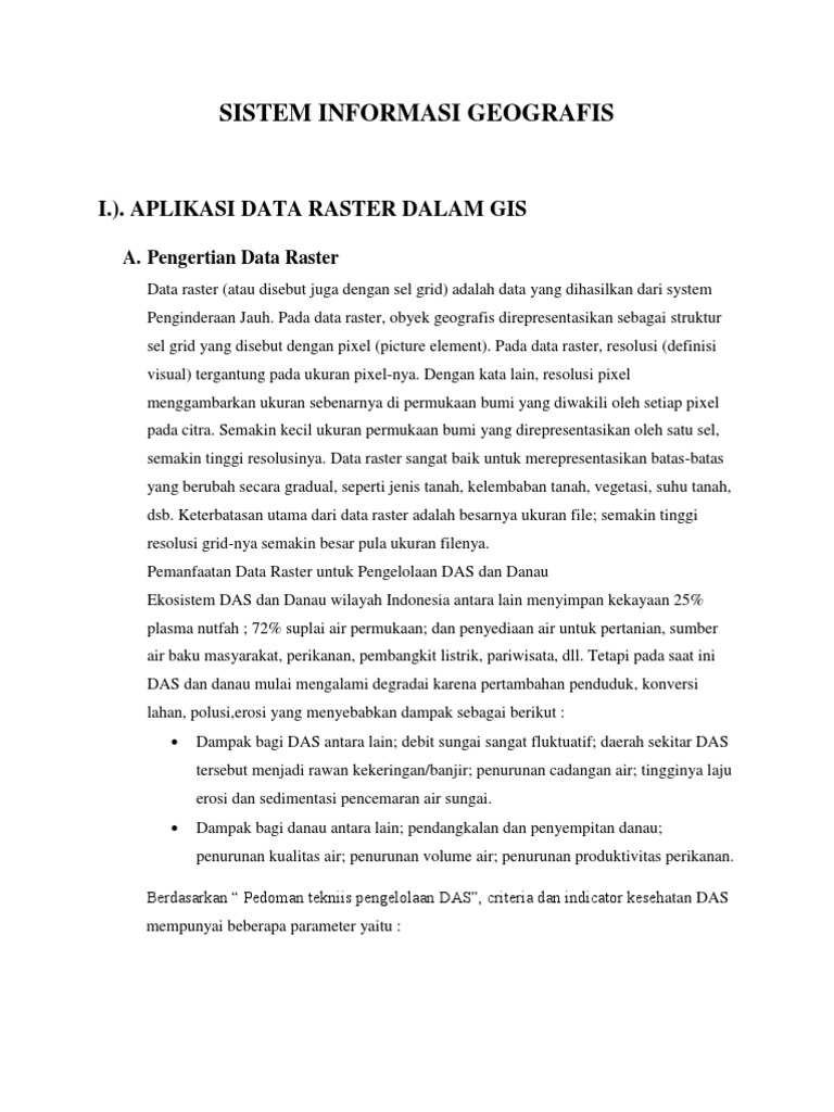 Pengertian dan Aplikasi Data Raster dalam GIS | PDF