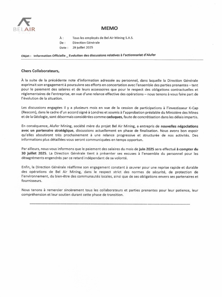 Memo - Information Officielle | PDF