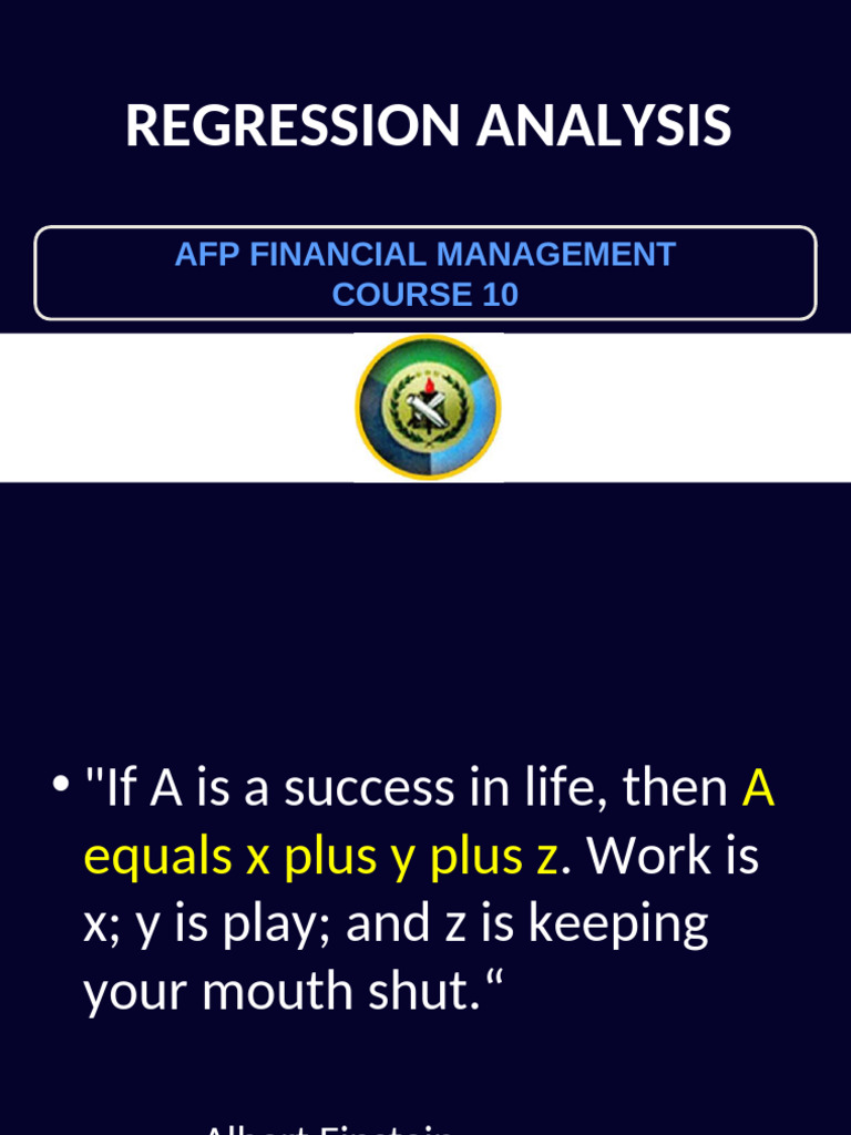Regression Analysis in Financial Management | PDF | Coefficient Of ...