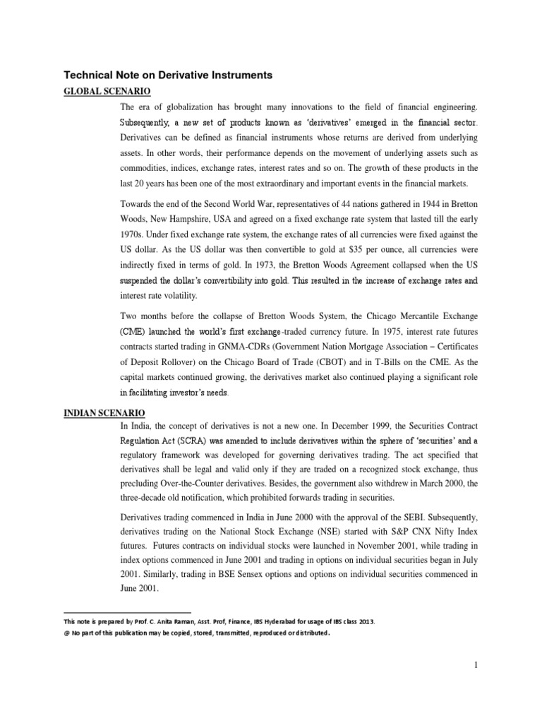 Overview of Derivative Instruments | PDF | Futures Contract | Financial ...