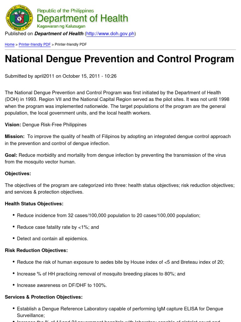 Department of Health - National Dengue Prevention and Control Program ...