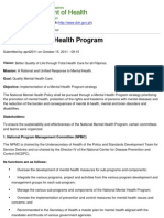 Department of Health - National Mental Health Program - 2011-10-21