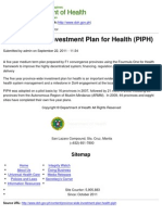 Department of Health - Province-Wide Investment Plan For Health (PIPH) - 2011-10-19