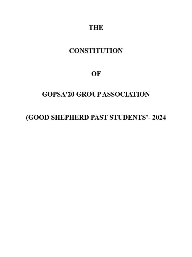 GOPSA'20 Constitution Overview | PDF | Elections | Constitution