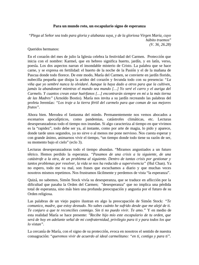 Para Un Mundo Roto | PDF | María, madre de Jesús