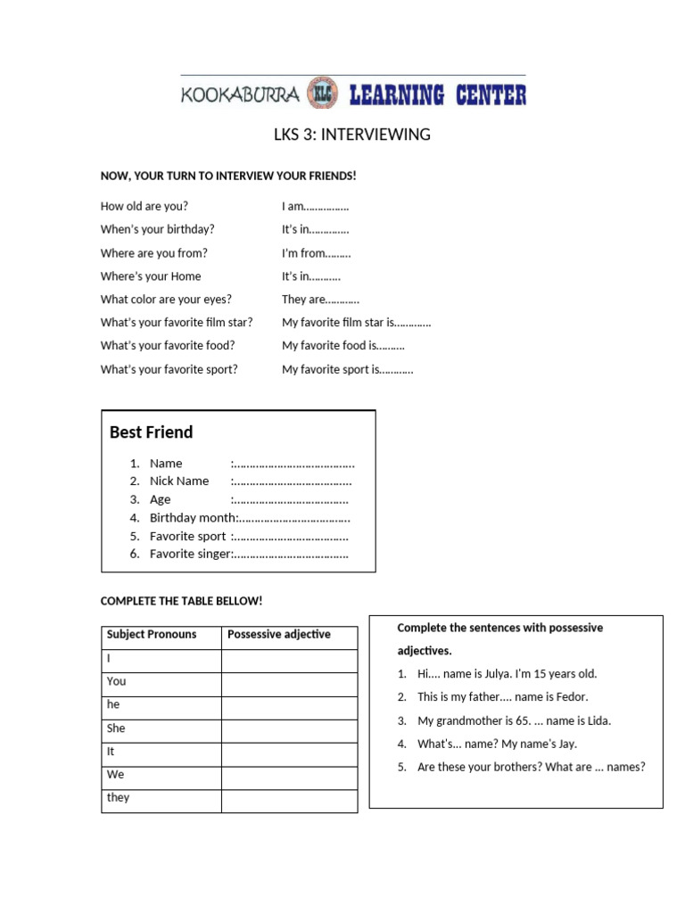 Interviewing Friends: ESL Activity Guide | PDF