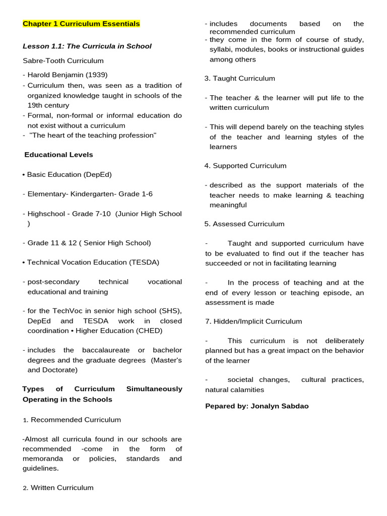 Understanding School Curriculum Essentials | PDF | Curriculum | Learning