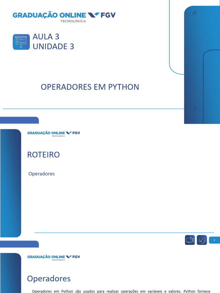 Tipos de Operadores em Python | PDF