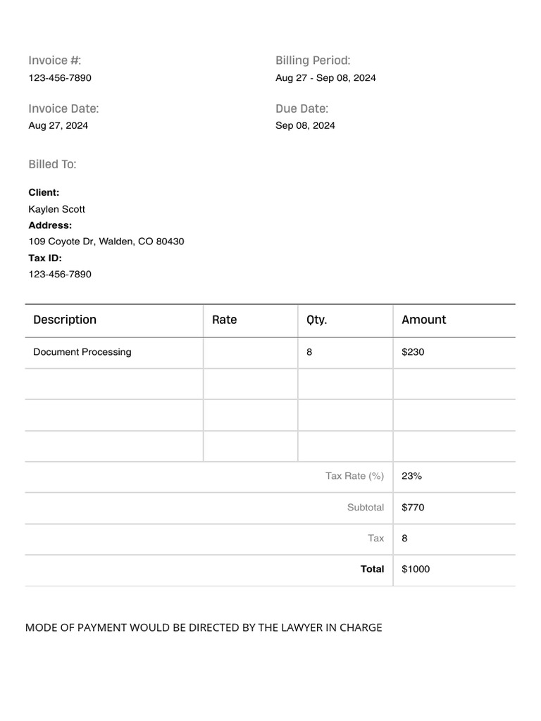 Inheritance Documents Invoice .PDF | PDF
