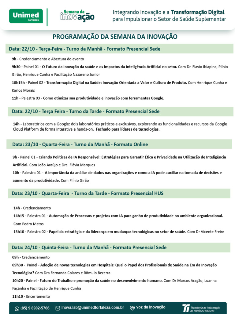 Programação Semana da Inovação 2023 | PDF