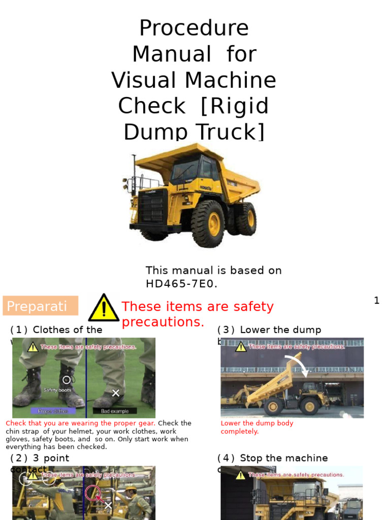 Rigid Dump Truck Inspection Manual | PDF | Truck | Brake