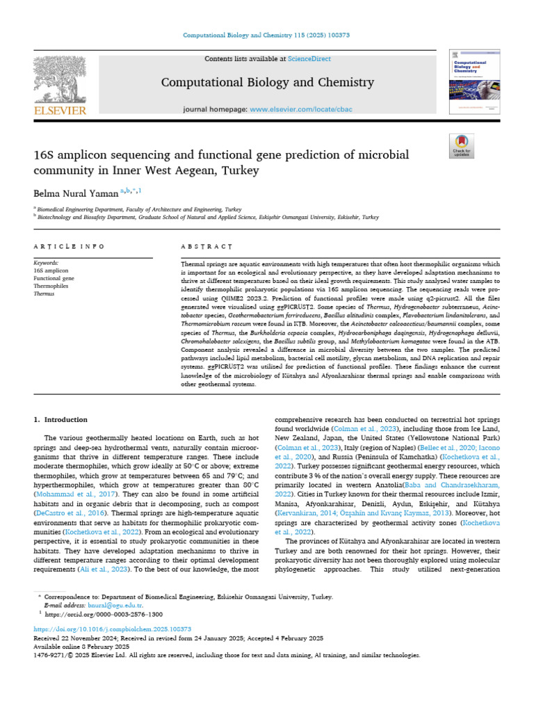 16S Amplicon Sequencing and Functional Gene Prediction of Microbial ...