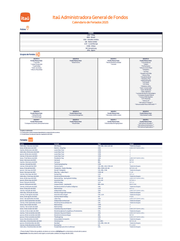 Calendario de Feriados 2025 | PDF | Observancias | Fiestas cristianas y ...