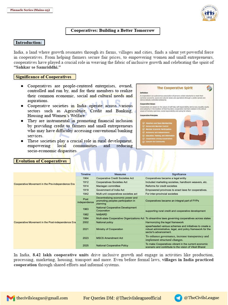 Empowering India Through Cooperatives | PDF | Cooperative | Sustainable ...