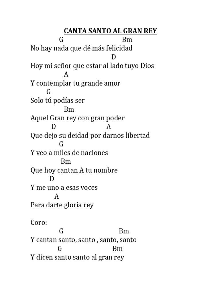Canta Santo Al Gran Rey | PDF