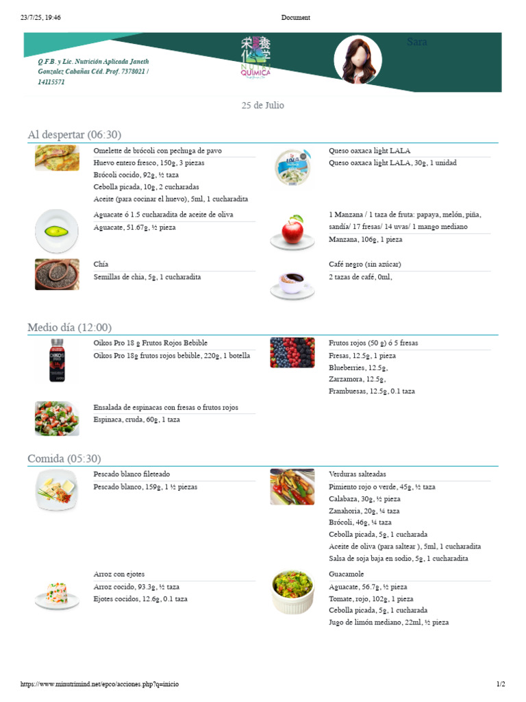 Menú Diario Saludable y Nutritivo | PDF | ensalada | Alimentos