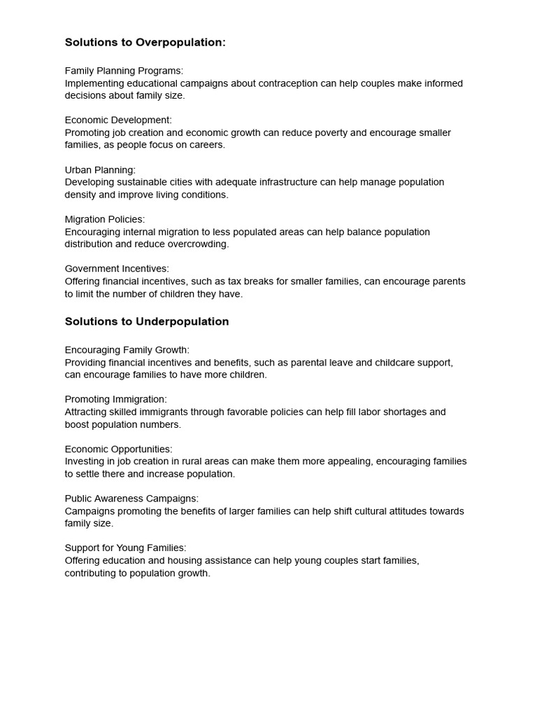 Strategies for Managing Population Issues | PDF