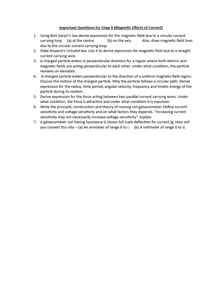 Key Concepts in Magnetic Effects of Current | PDF | Magnetic Field ...