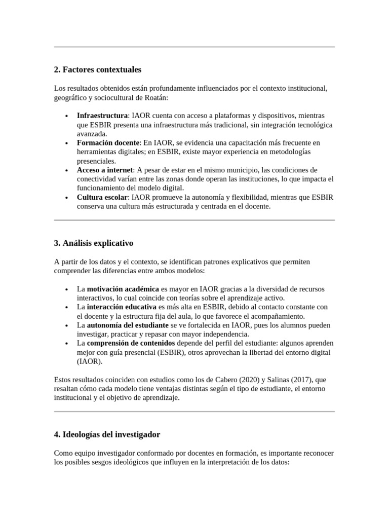 Comparativa de Modelos Educativos en Roatán | PDF | Aprendizaje | Maestros