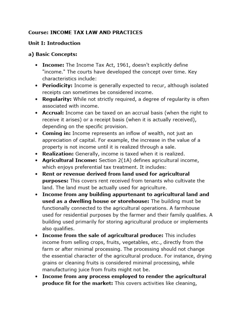 Overview of Income Tax Law Concepts | PDF | Capital Gain | Tax Deduction