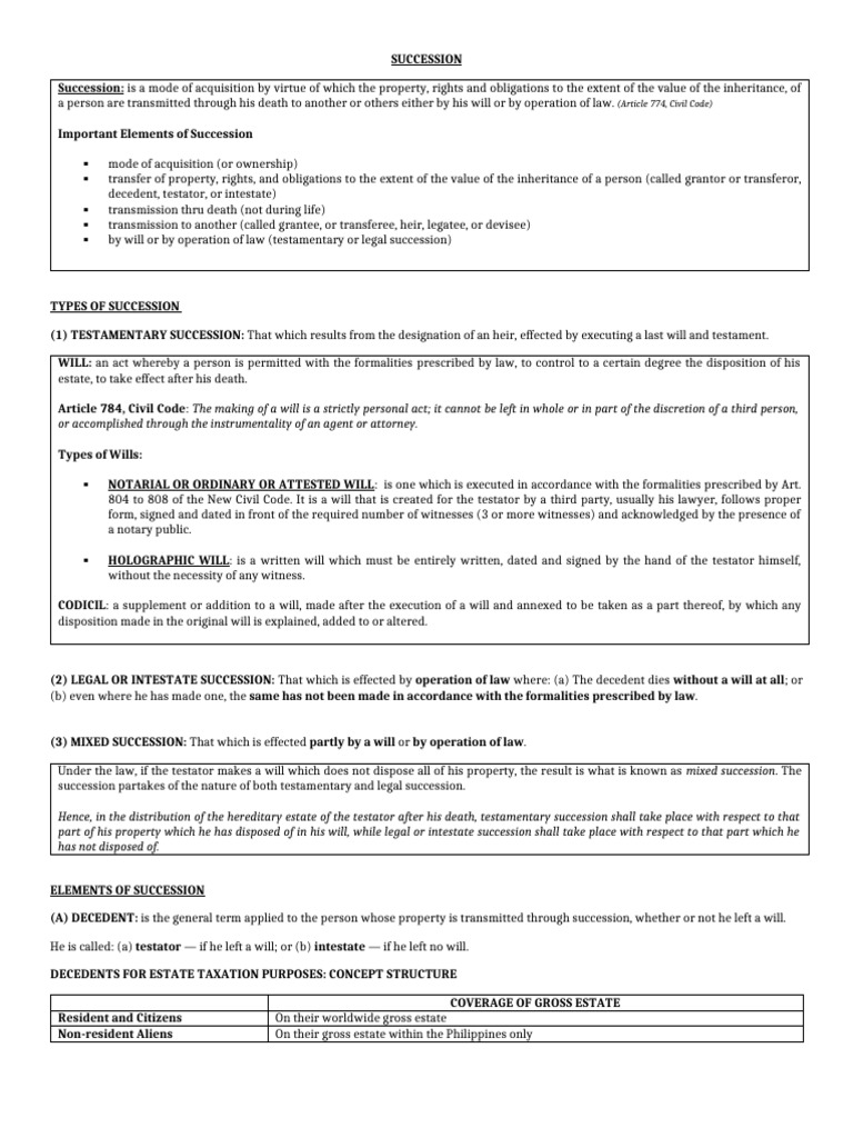 Understanding Succession and Estate Tax | PDF | Will And Testament | Taxes