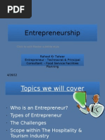 Entrepreneurship: Rahool KR Talwar Entrepreneur - Technocrat & Principal Consultant - Food Service Facilities Planning