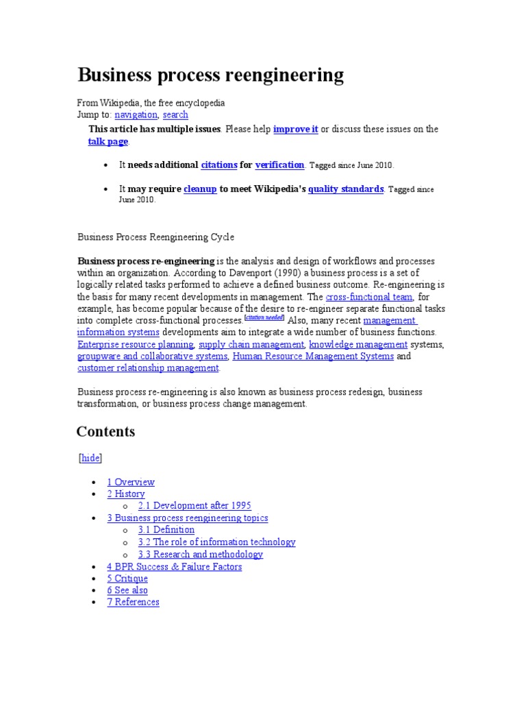 Understanding Business Process Reengineering | PDF | Business Process ...